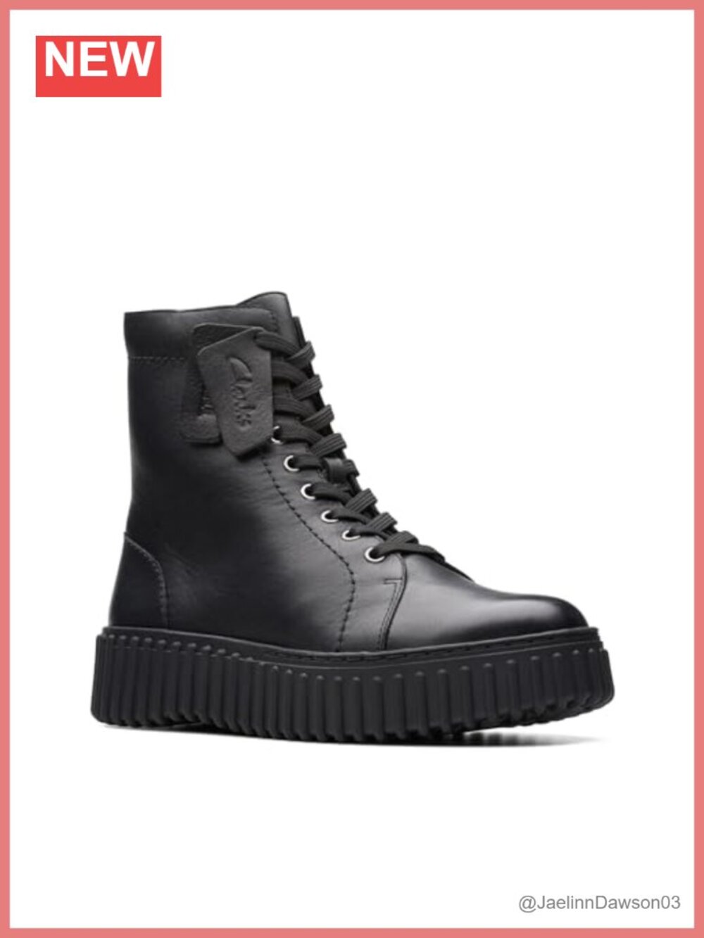 Clarks Torhill Rise Women's Leather Lace-Up Mid-Calf Combat Boots